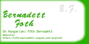 bernadett foth business card